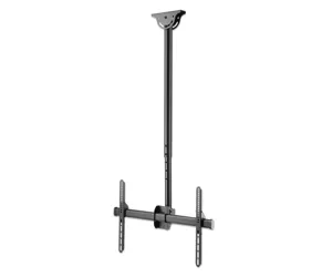 Manhattan TV & Monitor Mount, Ceiling, 1 screen, Screen Sizes: 37-75", Height: 106-156 cm, Black, VESA 200x200 to 600x400mm, Max 50kg, LFD, Lifetime Warranty