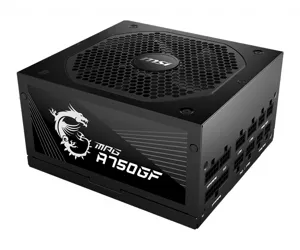 MSI MPG A750GF UK PSU '750W, 80 Plus Gold certified, Fully Modular, 100% Japanese Capacitor, Flat Cables, ATX Power Supply Unit, UK Powercord, Black, Support Latest GPU'
