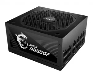 MSI MPG A850GF UK PSU '850W, 80 Plus Gold certified, Fully Modular, 100% Japanese Capacitor, Flat Cables, ATX Power Supply Unit, UK Powercord, Black, Support Latest GPU'
