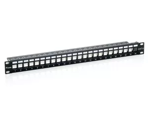 Equip 24-Port Keystone Cat.6 Shielded Patch Panel, Black