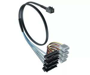 Overland-Tandberg 0.5M internal SAS cable - mini-SAS (SFF-8643) to 4x29 Pin (SFF-8482) with SAS 15 Pin Power Port