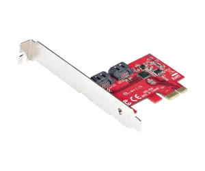 StarTech.com SATA PCIe Card - 2 Port PCIe SATA Expansion Card - 6Gbps - Full/Low Profile - PCI Express to SATA Adapter/Controller - ASM1061 Non-Raid - PCIe to SATA Converter