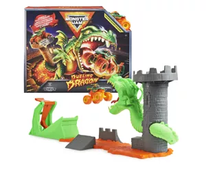 Monster Jam Dueling Dragon Spielset mit Dragon Monster Truck im Maßstab 1:64,