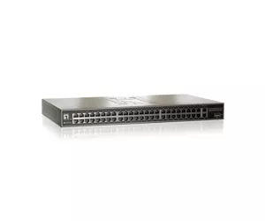 LevelOne 51-Port Fast Ethernet Switch, 2 x Gigabit RJ45, 1 x Gigabit