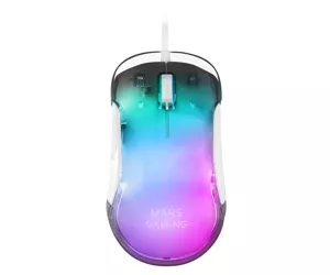 Mars Gaming MMGLOW Chroma-Glow RGB Gaming Mouse Mirror Finish Ultra-Lightweight 12800 DPI White