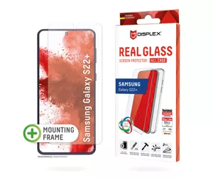 Displex Screen Protector (10H) + Case for Samsung Galaxy S22+, Eco Mounting Frame, + Case, Tempered Glass, scratch resistant protective film