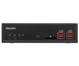 Shuttle XPC slim Barebone DH32U5, Intel i5-1135G7, 4x HDMI 2.0b 2x LAN, 2x COM, incl. VESA 24/7 permanent operation