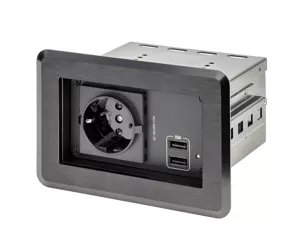 StarTech.com Tischanschlussfeld mit Einbausteckdose mit 2x USB-Anschlüssen