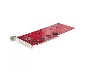 StarTech.com Quad M.2 PCIe Adapter Card, PCIe x16 to Quad NVMe or AHCI M.2 SSDs, PCI Express 4.0, 7.8GBps/Drive, Bifurcation Required, Windows/Linux Compatible
