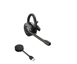 Jabra Engage 55 Laisvų rankų įranga Bevielis Ausinės su kabliukais Biuras / skambučių centras Juoda, Titanas