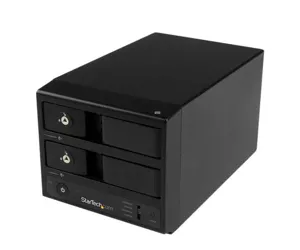 StarTech.com USB 3.0 / eSATA Dual-Bay Trayless 3.5” SATA III Hard Drive Enclosure with UASP - 2-Bay SATA 6 Gbps Hot-Swap HDD Enclosure