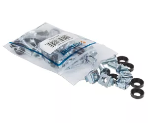 Intellinet Cage Nut Set (20 Pack), M6 Nuts, Bolts and Washers, Suitable for Network Cabinets/Server Racks, Plastic Storage Jar, Lifetime Warranty