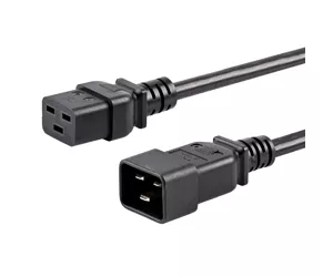 StarTech.com 10ft (3m) Heavy Duty Extension Cord, IEC 320 C19 to IEC 320 C20 Black Extension Cord, 15A 250V, 14AWG, Heavy Gauge Power Extension Cable, IEC 320 C19 to IEC 320 C20 AC Power Cord - UL Listed