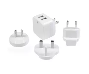 StarTech.com Dual-port USB wall charger - international travel - 17W/3.4A - white