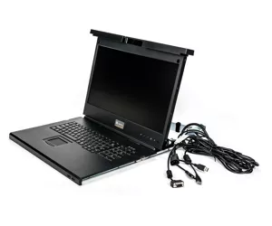 Vertiv Avocent LRA185KMM-001 plauktu konsole 48,3 cm (19") 1366 x 768 pikseļi Plastmasa, Tērauds Melns 1U