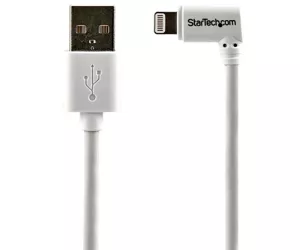 StarTech.com 2 m (6 ft.) USB to Lightning Cable - Right Angle iPhone / iPad / iPod Charger Cable - 90 Degree Lightning to USB Cable - Apple MFi Certified - White