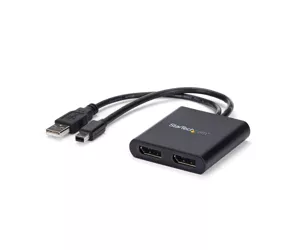 StarTech.com 2-Port Multi-Monitor-Adapter - Mini DisplayPort auf 2x DisplayPort MST Hub - Dual 4K 30Hz - Video Splitter für den erweiterten Desktop-Modus nur auf Windows-PCs - mDP 1.2 auf 2x DP