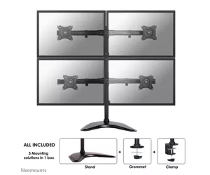 Neomounts NM-D335D4BLACK monitori kinnitus ja alus 68,6 cm (27") Must Laud