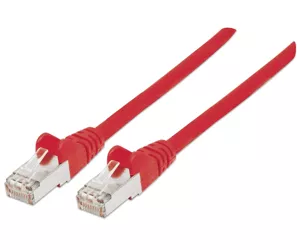 Intellinet Network Patch Cable, Cat6, 0.5m, Red, Copper, S/FTP, LSOH / LSZH, PVC, RJ45, Gold Plated Contacts, Snagless, Booted, Lifetime Warranty, Polybag