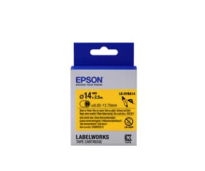 Epson Label Cartridge Heat Shrink Tube (HST) LK-6YBA14 Black/Yellow D14mm (2.5m)