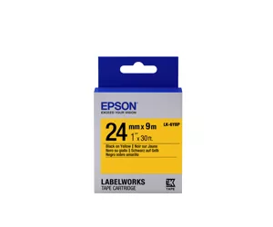 Epson Etikettenkassette LK-6YBP - Pastell - schwarz auf gelb - 24mmx9m