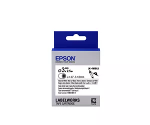 Epson Label Cartridge Heat Shrink Tube (HST) LK-4WBA3 Black/White D3mm (2.5m)