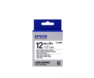 Epson Label Cartridge Matte Paper LK-4WBB Black/White 12mm (9m)