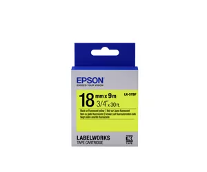 Epson Label Cartridge Fluorescent LK-5YBF Black/Yellow 18mm (9m)