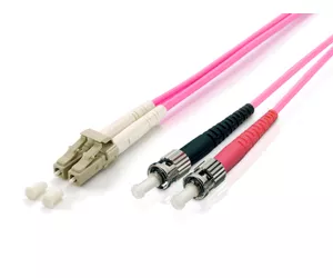 Equip LC/ST Fiber Optic Patch Cable, OM4, 10m