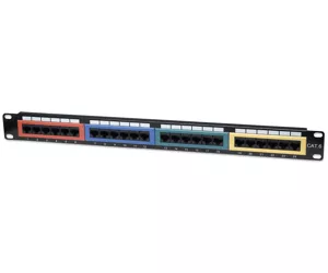 Intellinet Patch Panel, Cat6, UTP, 24-Port, 1U, Colour-Coded