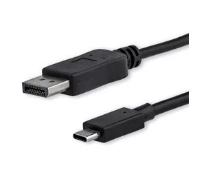 StarTech USB-C to DisplayPort 4K Cable - 3ft/1m - 60Hz - HBR2 - DP Alt Mode - Thunderbolt 3 Compatible - Black