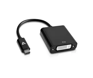 V7 USB-C male to DVI-D female Adapter Black