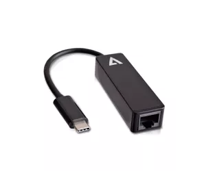 V7 Black USB Video Adapter USB-C Male to RJ45 Male