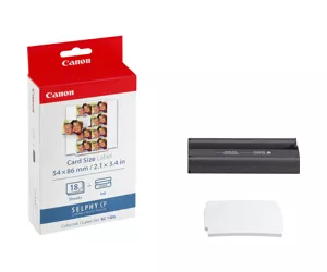 Canon KC-18IL Colour Ink + 54 x 86 mm Sticker Paper Set, 18 Sheets
