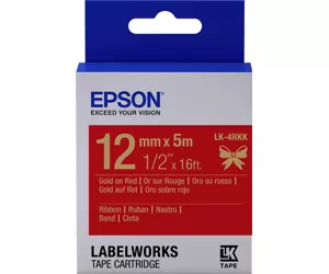 Epson Label Cartridge Satin Ribbon LK-4RKK Gold/Red 12mm (5m)