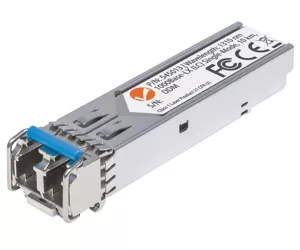 Intellinet Transceiver Module Optical, Gigabit Fiber SFP, 1000Base-Lx (LC) Single-Mode Port, 10km, MSA Compliant, Equivalent to Cisco GLC-LH-SM, Fibre, Three Year Warranty