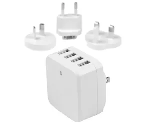 StarTech.com 4-Port USB Wall Charger - International Travel - 34W/6.8A - White