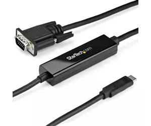 StarTech.com 3ft/1m USB C to VGA Cable - 1920x1200/1080p USB Type C to VGA Video Active Adapter Cable - Thunderbolt 3 Compatible - Laptop to VGA Monitor/Projector - DP Alt Mode HBR2