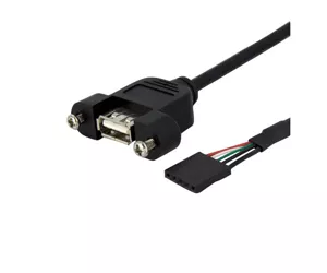 StarTech.com 1 ft Panel Mount USB Cable - USB A to Motherboard Header Cable F/F
