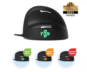 R-Go Tools R-Go HE Break Mouse, Ergonomic mouse, Anti-RSI software, Large (Hand Size above 185mm), Right Handed, Wired