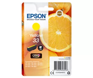 Epson Oranges Singlepack Yellow 33 Claria Premium Ink