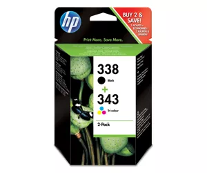 HP 338 Black/343 Tri-color 2-pack Original Ink Cartridges