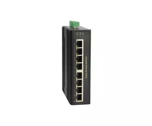LevelOne 8-Port Gigabit PoE Industrial Switch, 8 PoE Outputs, 802.3at/af PoE, 200W, -40°C to 75°C