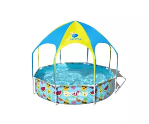 Bestway Steel Pro 2.44m x 51cm Splash-in-shade Play Pool, Orange/Yellow
