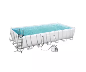 Bestway Power Steel Rectangular 7.32m x 3.66m x 1.32m, Grey/Blue