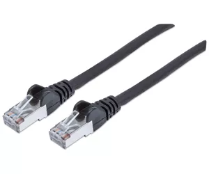 Intellinet Network Patch Cable, Cat6A, 5m, Black, Copper, S/FTP, LSOH / LSZH, PVC, RJ45, Gold Plated Contacts, Snagless, Booted, Lifetime Warranty, Polybag