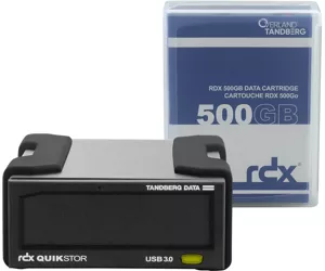 Overland-Tandberg RDX external drive kit with 500GB cartridge, black, USB3+