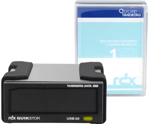 Overland-Tandberg RDX external drive kit with 1TB cartridge, black, USB3+