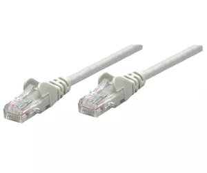 Intellinet Network Patch Cable, Cat5e, 0.25m, Grey, CCA, SF/UTP, PVC, RJ45, Gold Plated Contacts, Snagless, Booted, Lifetime Warranty, Polybag