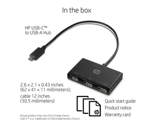 HP Concentrador USB-C a USB-A USB 3.2 Gen 1 (3.1 Gen 1) Type-C Melns